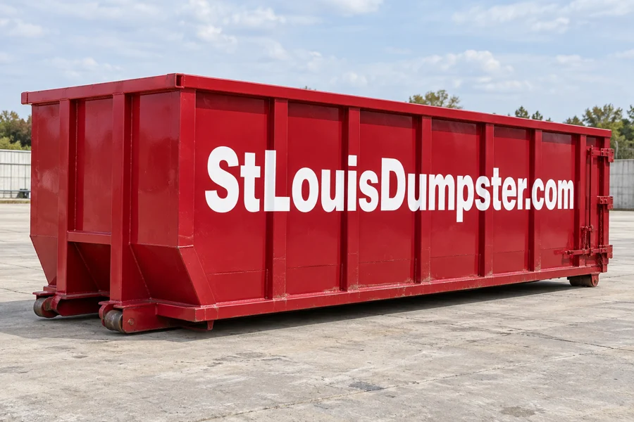 StLouisDumpster.com red roll off dumpster